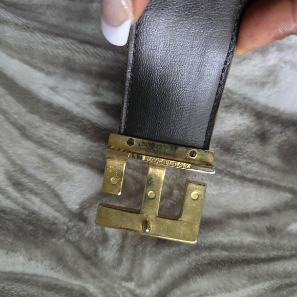 Fendi Leather Zucca FF Buckle Belt Unisex - Picture 6 of 9